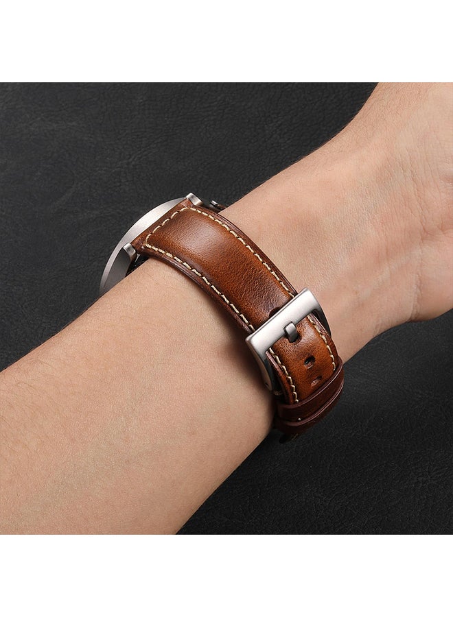 O Ozone Leather Watch Bands For Samsung Galaxy Watch 7 6 5 4 FE 40mm 44mm 45mm/Galaxy Watch 6 4 Classic 43mm 47mm 42mm 46mm, 20mm  Wristband - Light Brown  - Image 4