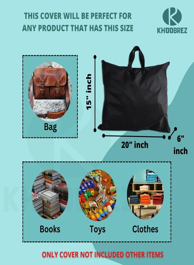 KHOOBREZ Women PU Coating Waterproof Dust Proof Rain Cover for Bag, Messenger Shoulder Bag, Office Bag Cover PU_OBC(Black) - Image 2
