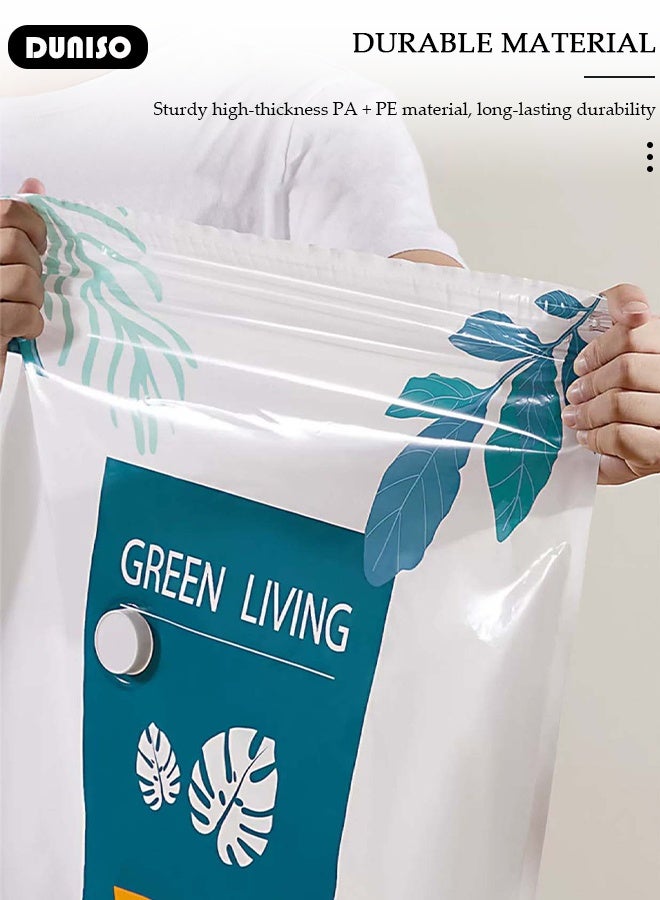DUNISO 80*100 cm Vacuum Storage Bags-5 Compression Bags Pump Needed Reusable Compression Bags Space Saver Home Packing Organizers for Packing, Clothes, Comforters, Blankets - Image 5