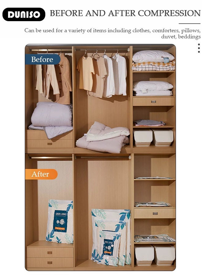 DUNISO 80*100 cm Vacuum Storage Bags-5 Compression Bags Pump Needed Reusable Compression Bags Space Saver Home Packing Organizers for Packing, Clothes, Comforters, Blankets - Image 4