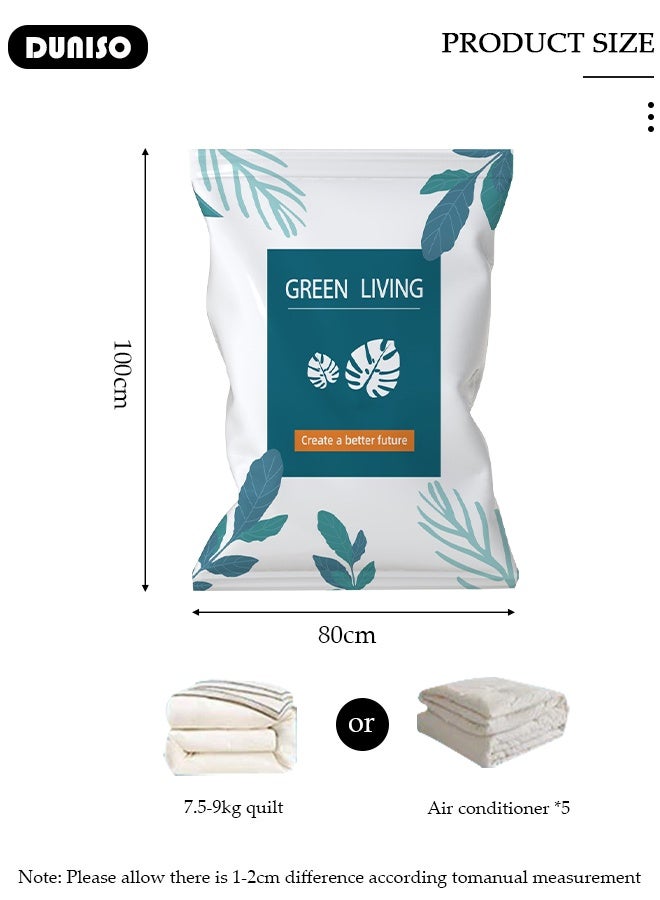 DUNISO 80*100 cm Vacuum Storage Bags-5 Compression Bags Pump Needed Reusable Compression Bags Space Saver Home Packing Organizers for Packing, Clothes, Comforters, Blankets - Image 2