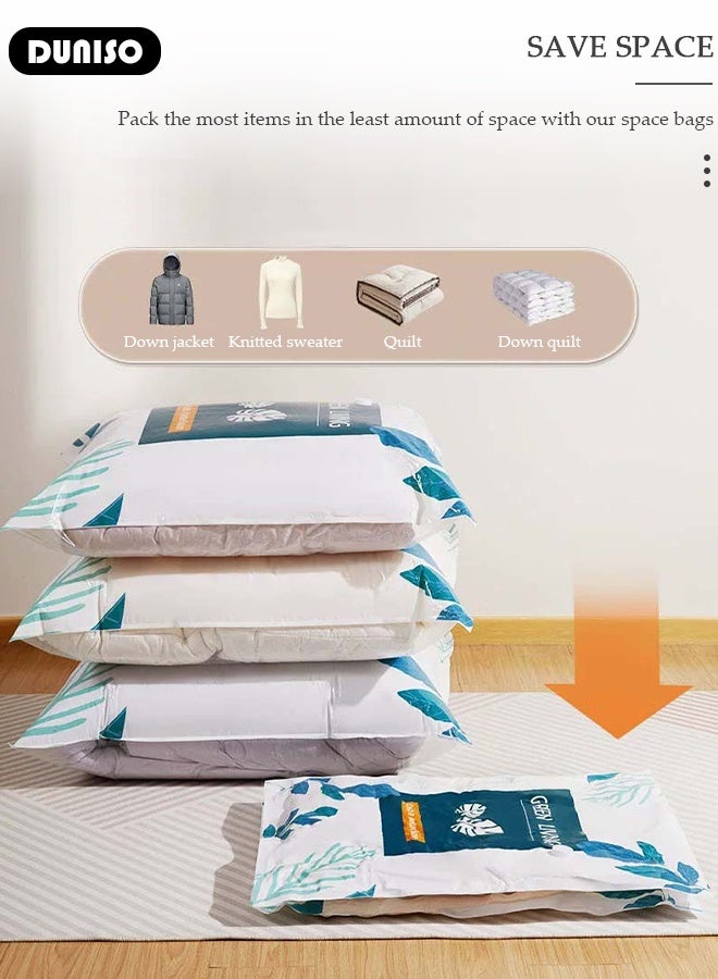 DUNISO 80*100 cm Vacuum Storage Bags-5 Compression Bags Pump Needed Reusable Compression Bags Space Saver Home Packing Organizers for Packing, Clothes, Comforters, Blankets - Image 3