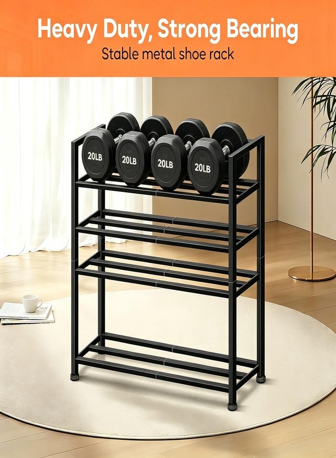 KEETDY 5-Tier Heavy Duty Shoe Rack for Garage Entryway, Stackable Shoe Organizer for 25 Pairs Men Boots, Shoe Rack for Closet Metal Shoe Storage Shelf, Floor, Hallway (Black) - Image 2