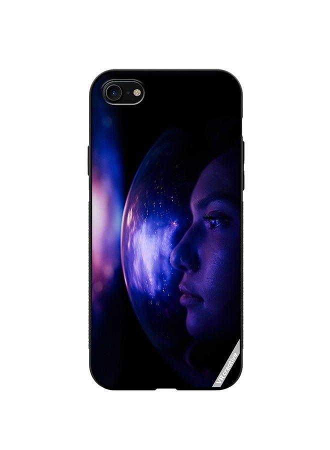 VR CREATIVE Protective Case Cover For Apple iPhone SE (2022) Woman Astronaut In Space On Planet Orbit Design Multicolour - Image 1