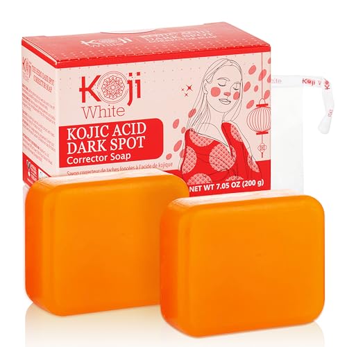 Koji White 4% Kojic Acid Dark Spot Corrector Soap for Sensitive Skin - Moisturizes with Vitamin C, Licorice Root Extract, Hydrating & Even Tone Cleansing Bar for Face & Body, Vegan, 3.52 Oz (2 Bars) - Image 1