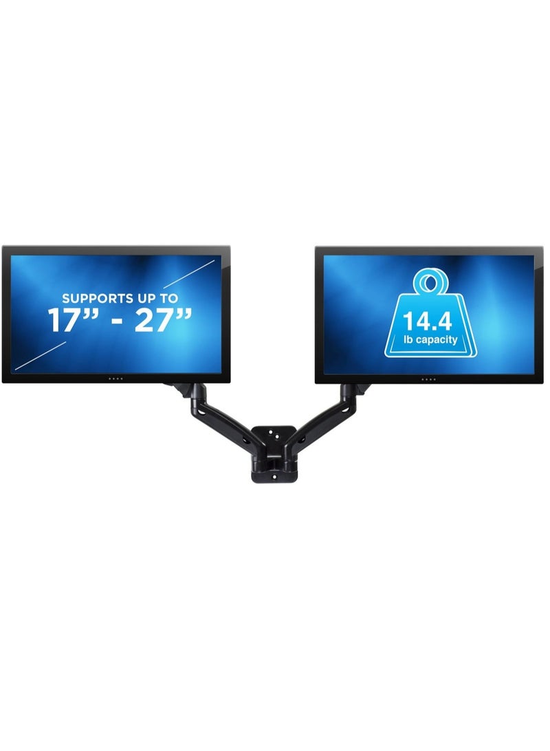 TIGER "Dual Arm Monitor Wall Mount with Height Adjustable Gas Spring Arms, Full Motion, VESA 75x75mm & 100x100mm Compatible, Fits 19''-27'' Screens"  - Image 4