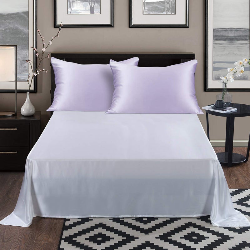 ألاسكا بير ألاسكا دب حرير وسادة للشعر ومجموعة الجلد من 2 نقي نقي 22 Momme Mulberry Silk Pillow Cases Size Size for Bles - Image 5