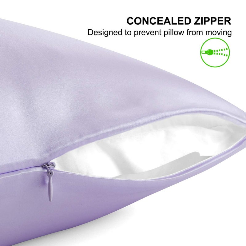 ألاسكا بير ألاسكا دب حرير وسادة للشعر ومجموعة الجلد من 2 نقي نقي 22 Momme Mulberry Silk Pillow Cases Size Size for Bles - Image 3