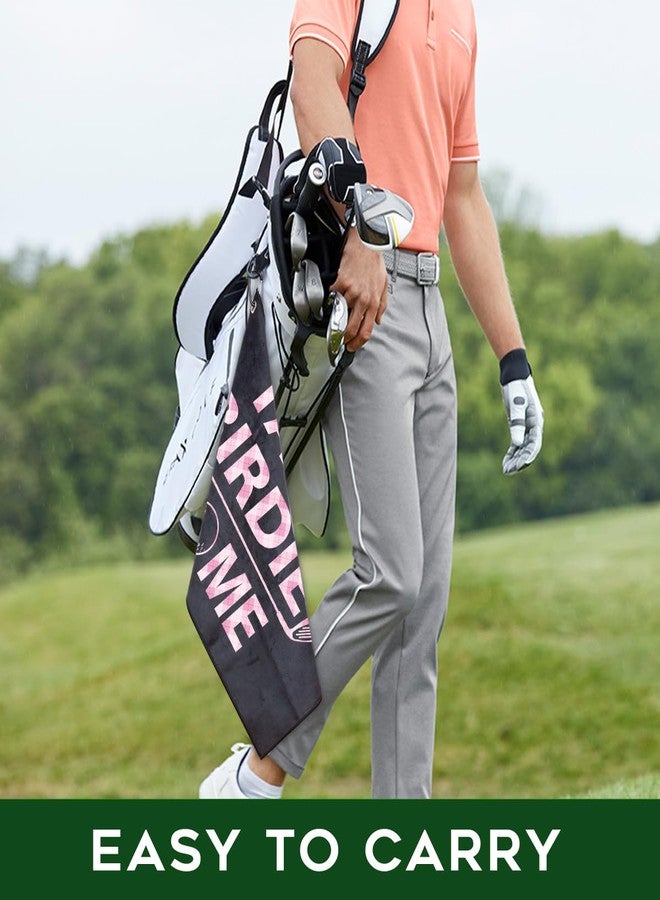 rofiowa Talk Birdie to Me Polyester and Cotton Blend Printed Golf Towel, Funny Pink Golf Accessories for Women, Golf Gift for Golf Fan Her, Golf Lover Birthday Gift, Black 3, OGT043 - Image 5