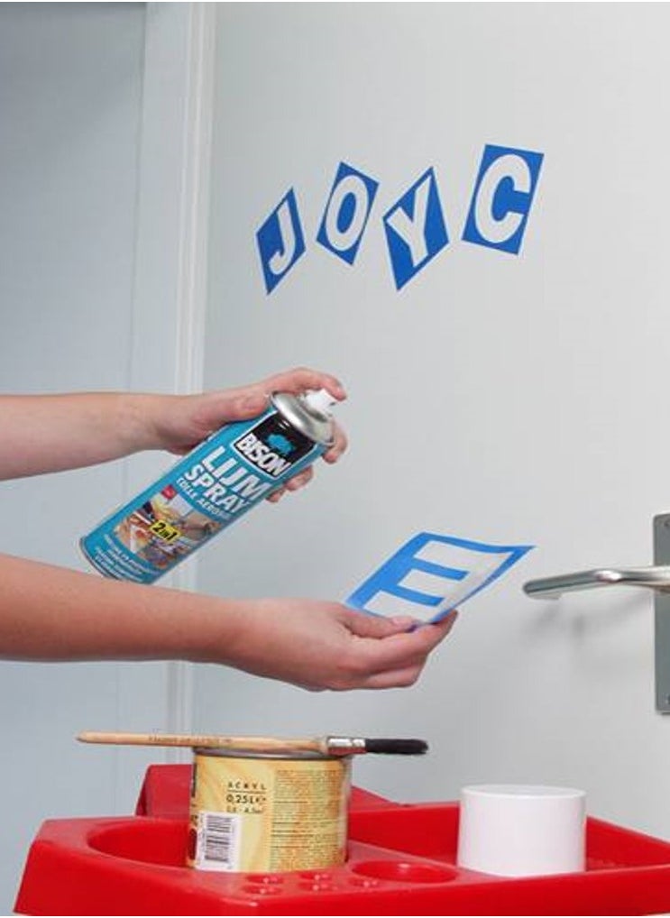 Bison Bison Spray Adhesive 200 ml multipurpose universal glue, bonding either permanent or removable, for bonding paper, cardboard, collages, metal foils, leather, felt, many plastics, textiles, polystyrene foam, etc. with themselves and many other materials such as wood, ceramics, glass etc.  - Image 2