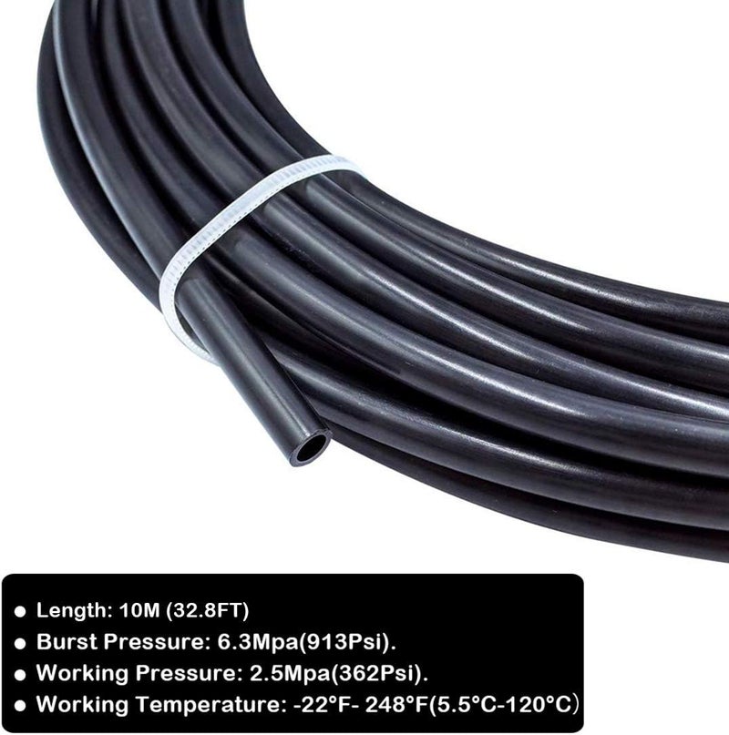 Beduan Pneumatic Nylon Tube 1/4"OD SAEJ844 Air Line Hose (32.8ft, Black) - Image 3