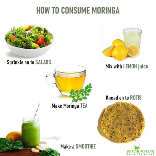 Homeda Organic Moringa Powder Superfood (200g) Moringa Leaves Powder for Weight Loss, Eating & Immunity, Height, Kids - Drumstick Juice, Murungai Keerai, Pure Fresh Munagaku Leaf Organic - Image 4