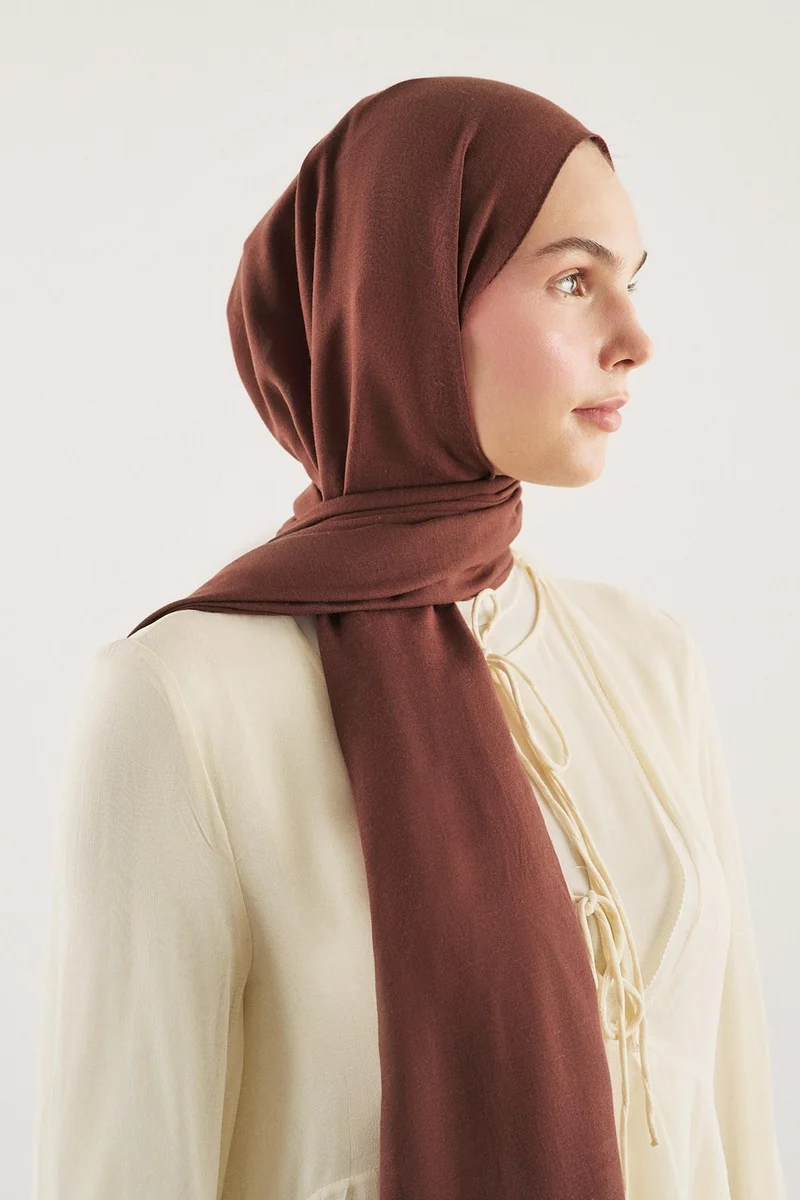 Defacto  Fresh Scarfs X DeFacto Premium Burgundy Linen Scarf for Women | Best Price UAE