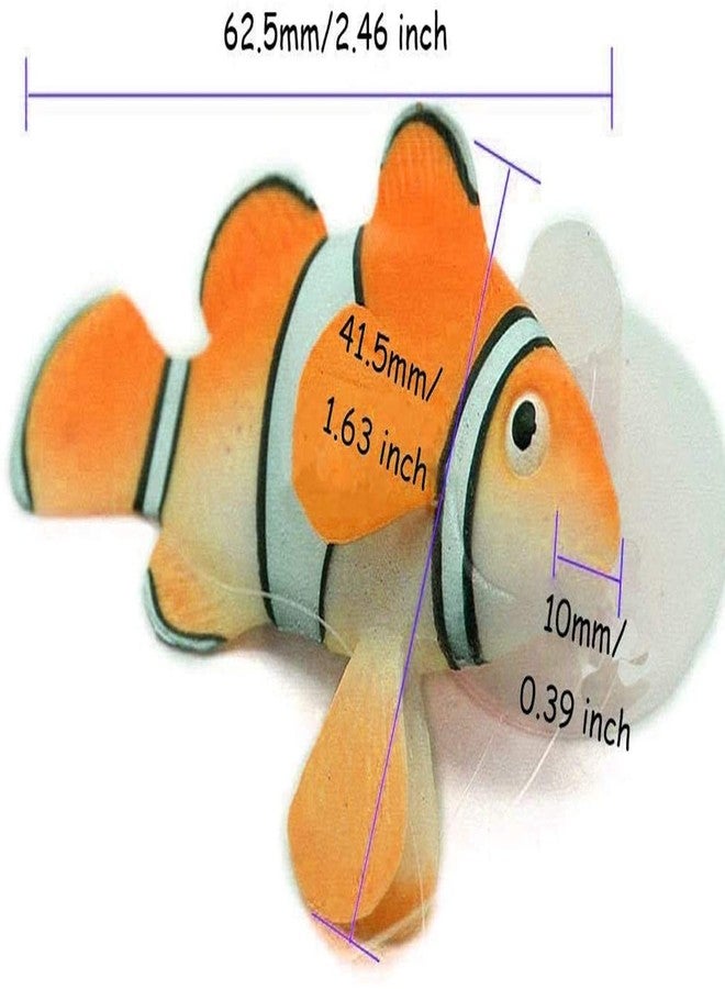 XMHF 2 Pack Silicone Artificial Aquarium Floating Clownfish Decoration Fish Tank Decor Underwater Saltwater Fake Fish Glowing Ornament - Image 2