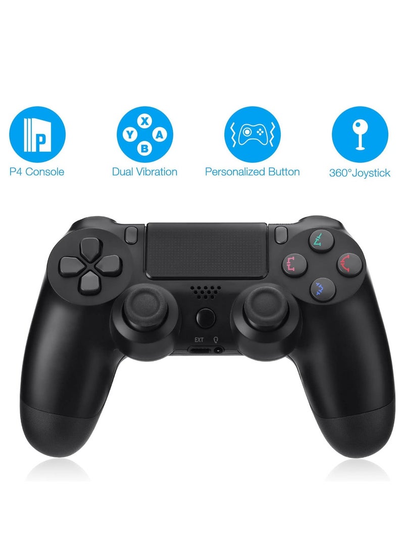 PS4 Controller with Built-in Dual Sound and Vibration and USB Charging Cable - Black - Image 2