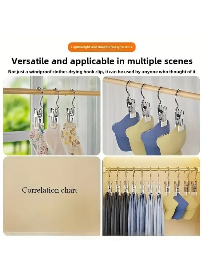 White Stainless Steel Hanger With Hook Clamp For Secure Drying And Stylish Home Storage - Image 5
