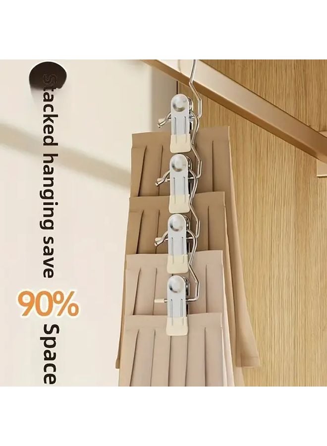 White Stainless Steel Hanger With Hook Clamp For Secure Drying And Stylish Home Storage - Image 4