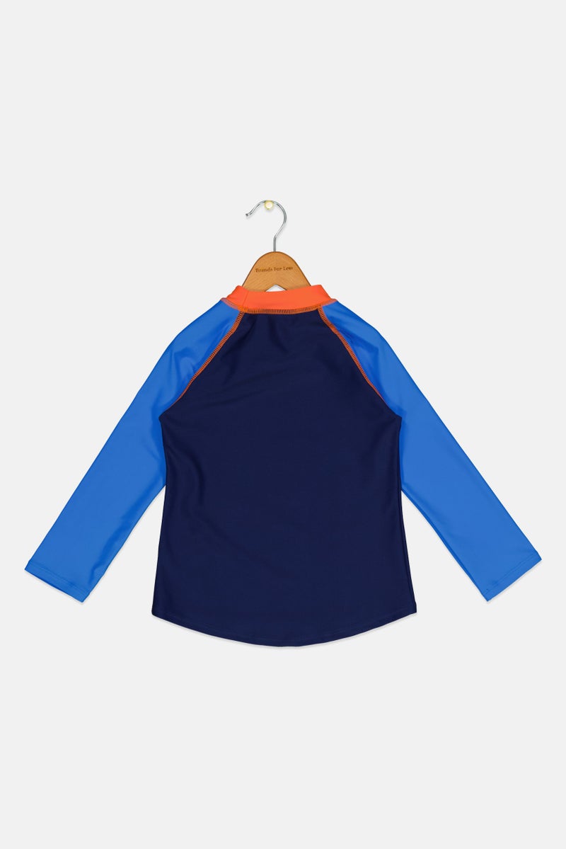 ZOGGS Toddlers Boy Graphic Print Long Sleeves Rash Guard, Multicolor - Image 2