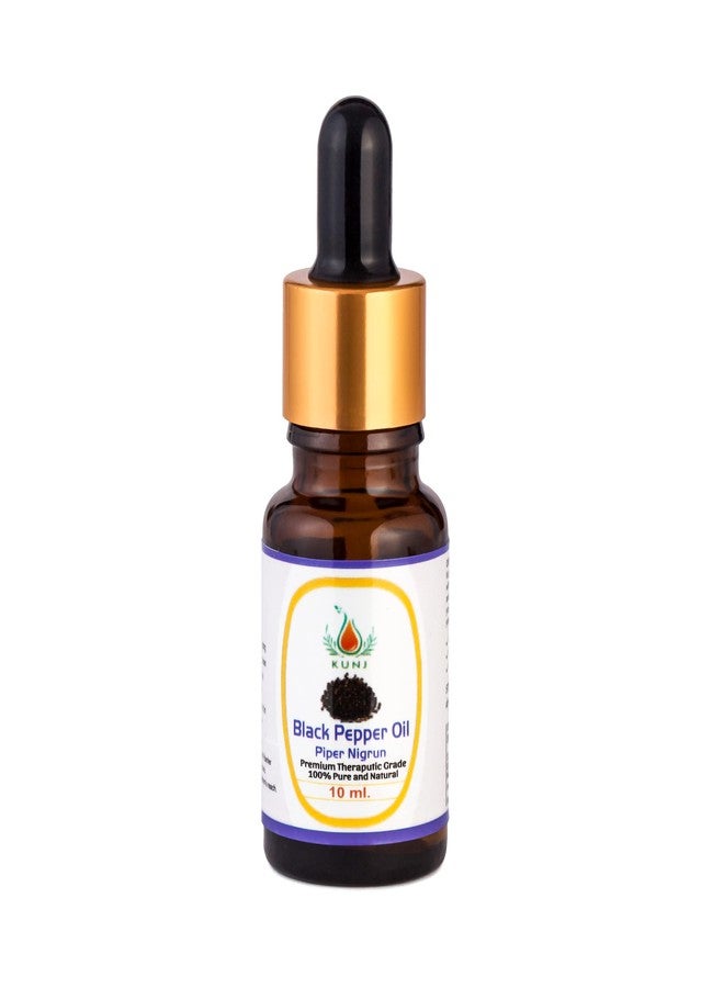 KUNJ Black Pepper Essential Oil 10ML (Piper nigrum) | Pure Steam Distilled Peppercorn Oil | Warm Spicy Aroma for Aromatherapy, Diffuser, Massage Blends & Cosmetic Formulation - Image 1