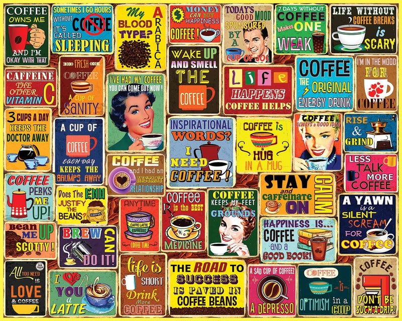 White Mountain Puzzles - I Love Coffee - 1000 Piece Jigsaw Puzzle for Adults - Image 1