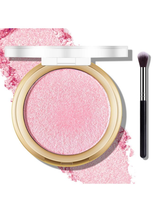 FREEORR Baked Highlighter Powder Palette Makeup Highlighter Powder Palette Sheer Shimmering Finish Face Highlighters Makeup Iluminadores De Maquillaje02 Mermaid Pink - Image 1