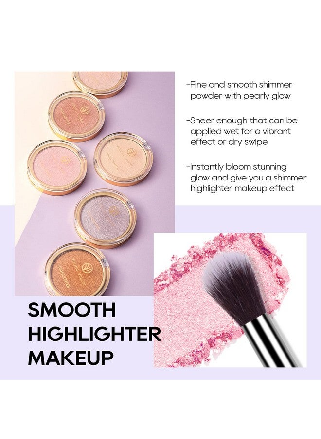 FREEORR Baked Highlighter Powder Palette Makeup Highlighter Powder Palette Sheer Shimmering Finish Face Highlighters Makeup Iluminadores De Maquillaje02 Mermaid Pink - Image 4