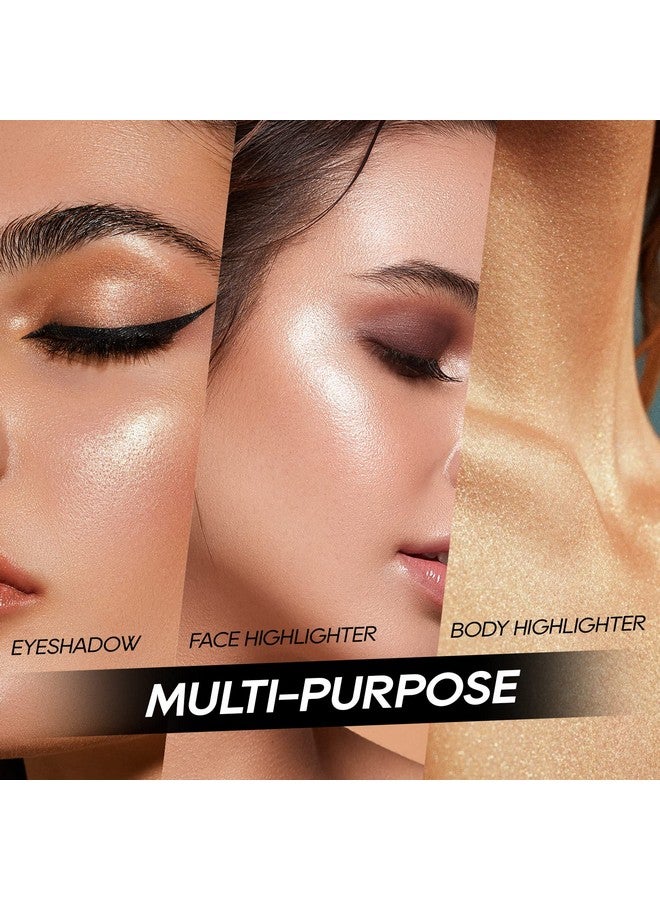 FREEORR Baked Highlighter Powder Palette Makeup Highlighter Powder Palette Sheer Shimmering Finish Face Highlighters Makeup Iluminadores De Maquillaje02 Mermaid Pink - Image 5