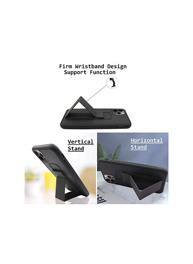 erorex Case For Iphone 12 12 Pro With Back Magnetic Grip Strap Stand Black Protective Cover For Car Mobile Holder - Image 2