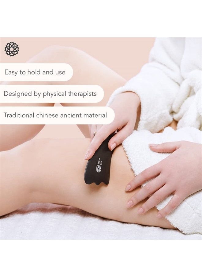 Hana Emi - Large Gua Sha Stone Set of 4 - Bian Stone Gua Sha Facial Tools for Glowing Massage - Gua Sha Body Tool and Massage Set for Daily Skincare Routine - Guasha Tool for Face and Body by Hana Emi - Image 1