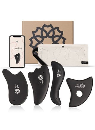 Large Gua Sha Stone Set of 4 - Bian Stone Gua Sha Facial Tools for Glowing Massage - Gua Sha Body Tool and Massage Set for Daily Skincare Routine - Guasha Tool for Face and Body by Hana Emi - pzsku/Z79F5ABD0FDE88E1EFC3DZ/45/_/1690858934/38414925-63b5-4eb9-984a-ce3358cfc86b