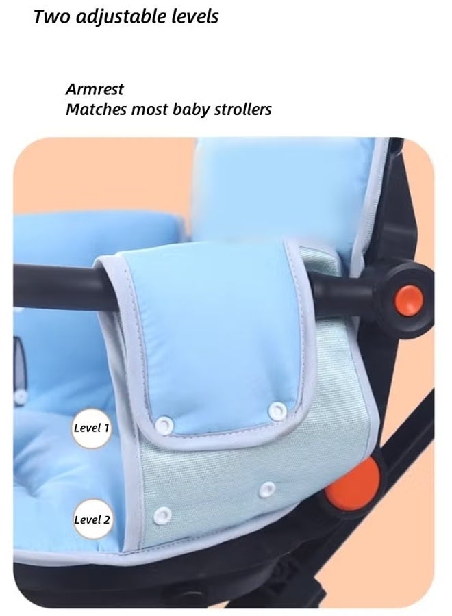 Berma Baby وسادة مقعد للأطفال حديثي الولادة، وسادة مقعد لعربة الأطفال، وسادة مقعد فائقة النعومة لعربة الأطفال، وسادة مقعد قابلة للتعديل وجيدة التهوية، مناسبة لجميع المواسم، عالمية على كلا الجانبين (أزرق) - Image 4
