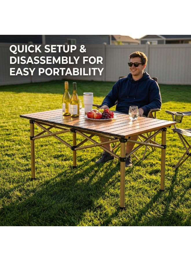 CKIKH Outdoor Camping Folding Table: Portable folding table with storage bag, easy to carry, perfect for outdoor activities, picnics, cooking, beach trips, hiking, and fishing. - Image 3
