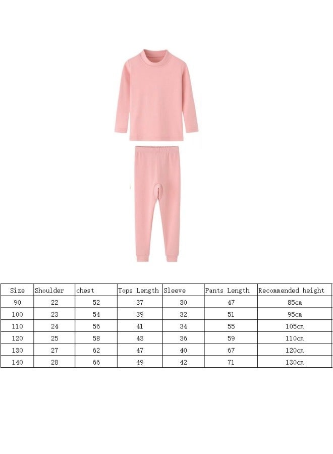 GGEROU Kids Thermal Underwear Set Girls Boys Warm Long Johns Mock Neck Base Layer Tops and Bottoms Baby Thermal Cotton Underwear - Image 2