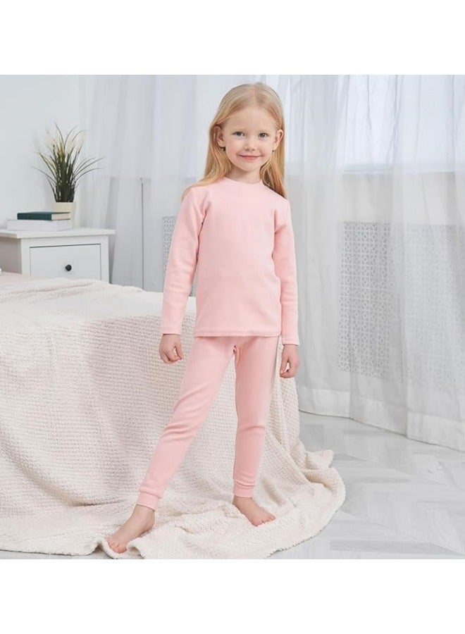 GGEROU Kids Thermal Underwear Set Girls Boys Warm Long Johns Mock Neck Base Layer Tops and Bottoms Baby Thermal Cotton Underwear - Image 5