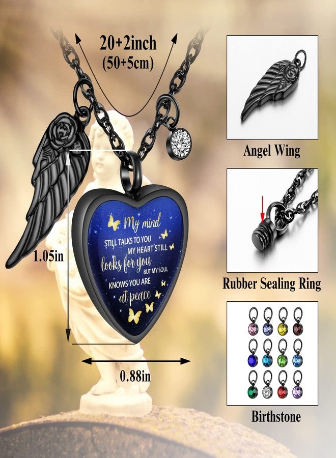 Dletay Heart Urn Necklace for Ashes Birthstones Cremation Jewelry for Ashes Daddy’s Girl Ash Necklace Memorial Ash Holder, Stainless Steel, stainless steel - Image 2