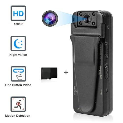 smars HD 1080P Pocket Body Camera | Night Vision | Motion Detection 180 Degree Rotating Wearable Bodycam - Image 2