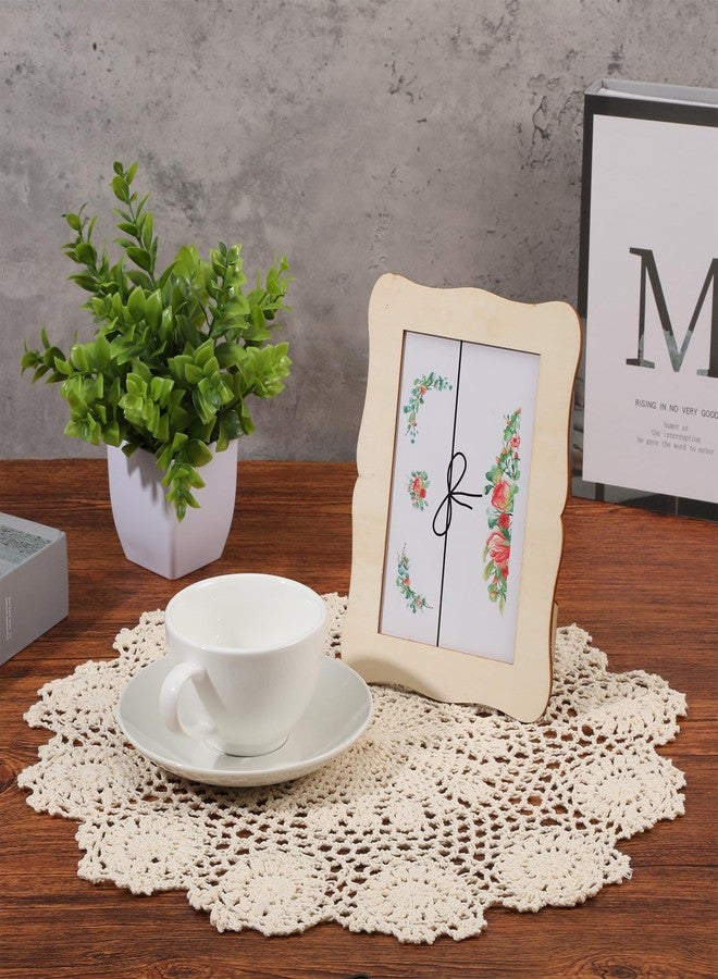 Eldraqth Lace Dollies for Tables, 15.7 Inch Large Round Cotton Crochet Doilies Handmade Vintage Lace Placemats Knitted Tablecloth for Home Kitchen Dining Room Wedding Party Decoration (Beige) - Image 5