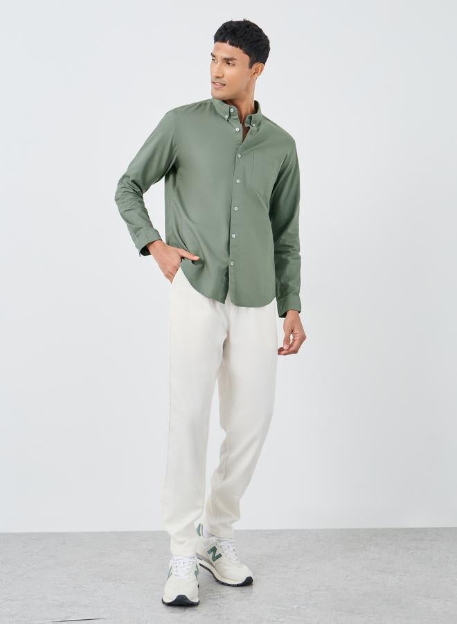 Styli Button Down Collar Regular Fit Oxford Shirt - Image 2