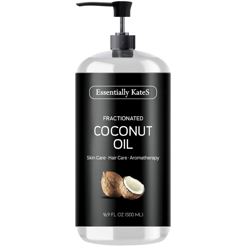 Essentially KateS Fractionated Coconut Oil Body Hair Carrier Oil 169 Fl Oz 500ML No Scent