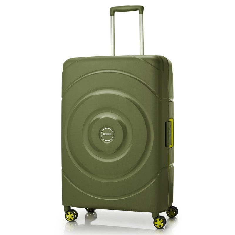 AMERICAN TOURISTER Circurity Suitcase, Check-In Size 77 cm / 28 inch, 4 Spinner Wheels, Hard Top, Polypropylene, Olive|Scratch & Impact Resistant Material|Lightweight|XtraSecu™ 3 Point Locking System|TSA Lock - 3 Years International Warranty - Image 2