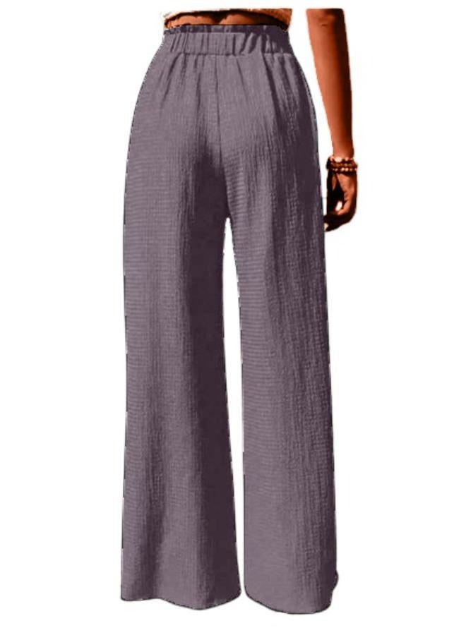 Wide Leg Tied Pants Casual High Waist Loose Pants For Spring and Summer Women's Clothing KU370 - Image 2