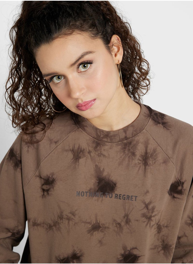 ONLY - Tie Dye Knitted Sweatshirt - Image 1