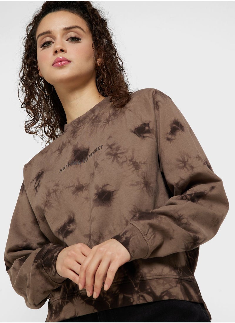 ONLY - Tie Dye Knitted Sweatshirt - Image 1