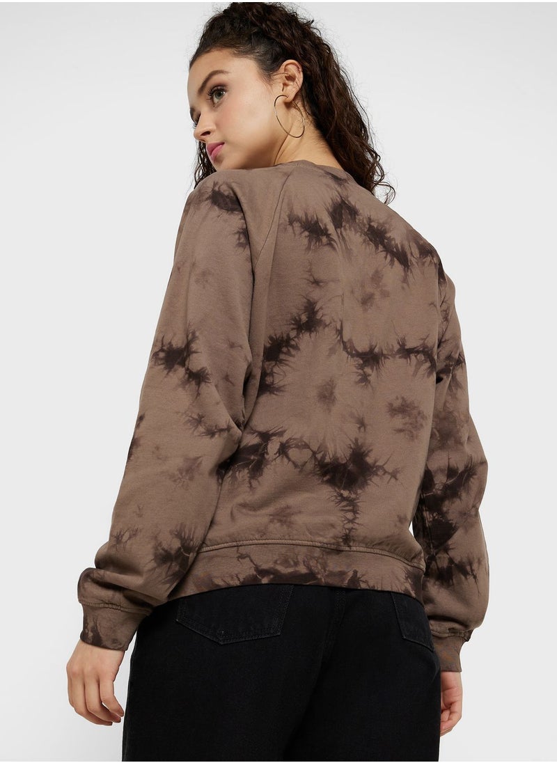 ONLY - Tie Dye Knitted Sweatshirt - Image 1