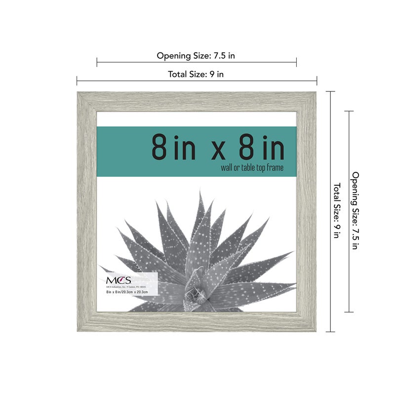 MCS Gallery Essential Picture Frames  Photo Gallery Wall Frame Set  Gray Woodgrain  8 x 8 Inch  6-Pack - Image 4