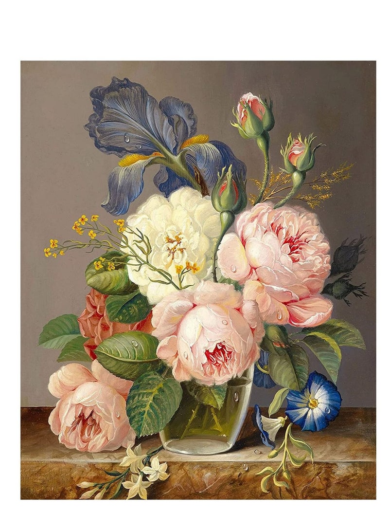 كابتن تيك دهانات أكريليك DIY لديكور الغرفة مجموعة من الزهور ترسم حسب العدد الكبار الطلاب المبتدئين الأطفال اختيار هدية مثالية لأرقام الرسم على القماش بدون إطار 40 × 50 سم - Image 1