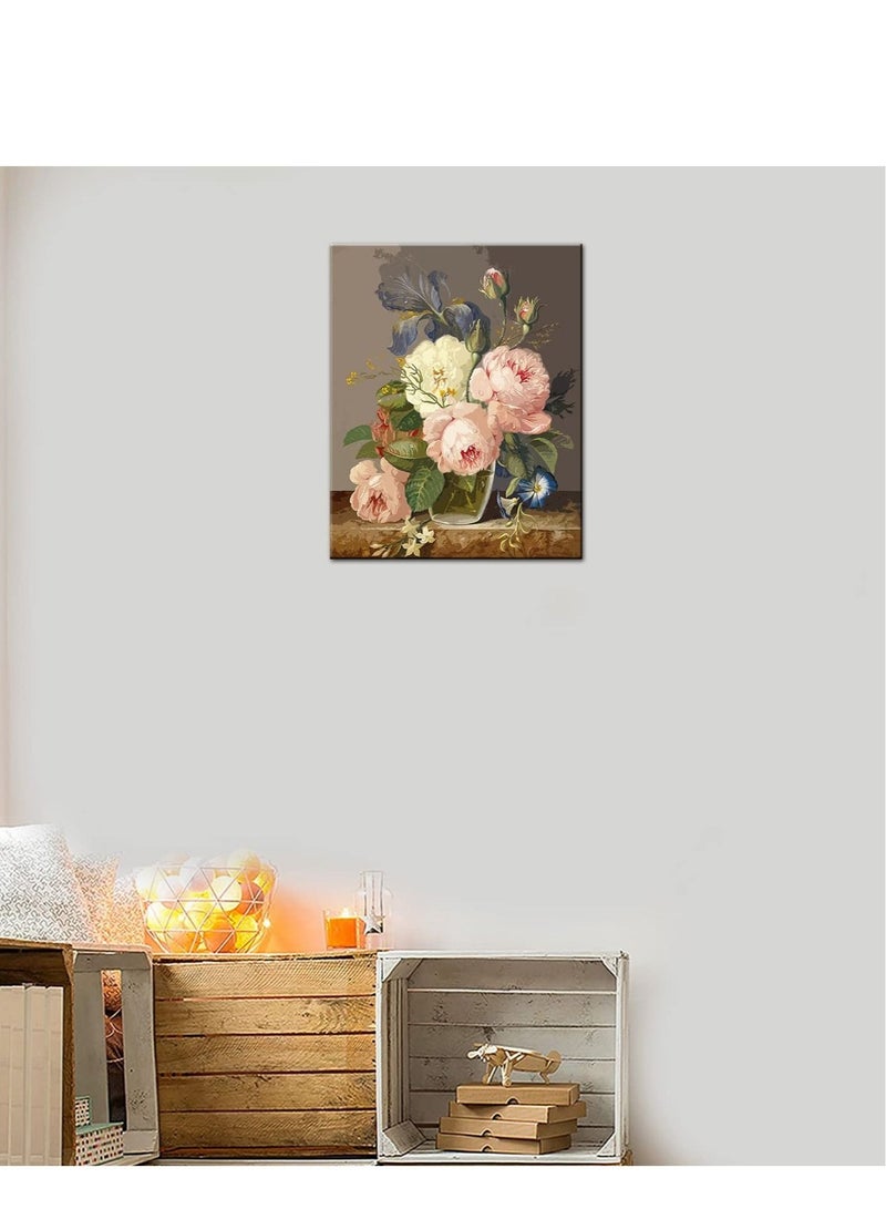 كابتن تيك دهانات أكريليك DIY لديكور الغرفة مجموعة من الزهور ترسم حسب العدد الكبار الطلاب المبتدئين الأطفال اختيار هدية مثالية لأرقام الرسم على القماش بدون إطار 40 × 50 سم - Image 3