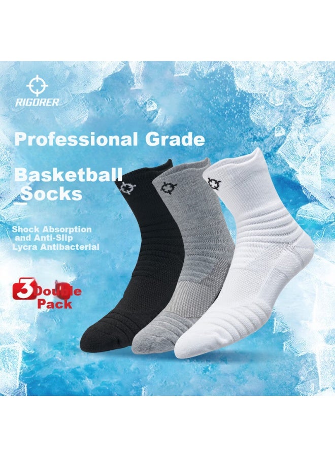 Rigorer Performance Sports Socks Uni Basketball Socks Towel Bottom Sweat-absorbing Shock-absorbing Running Badminton Socks - Image 3