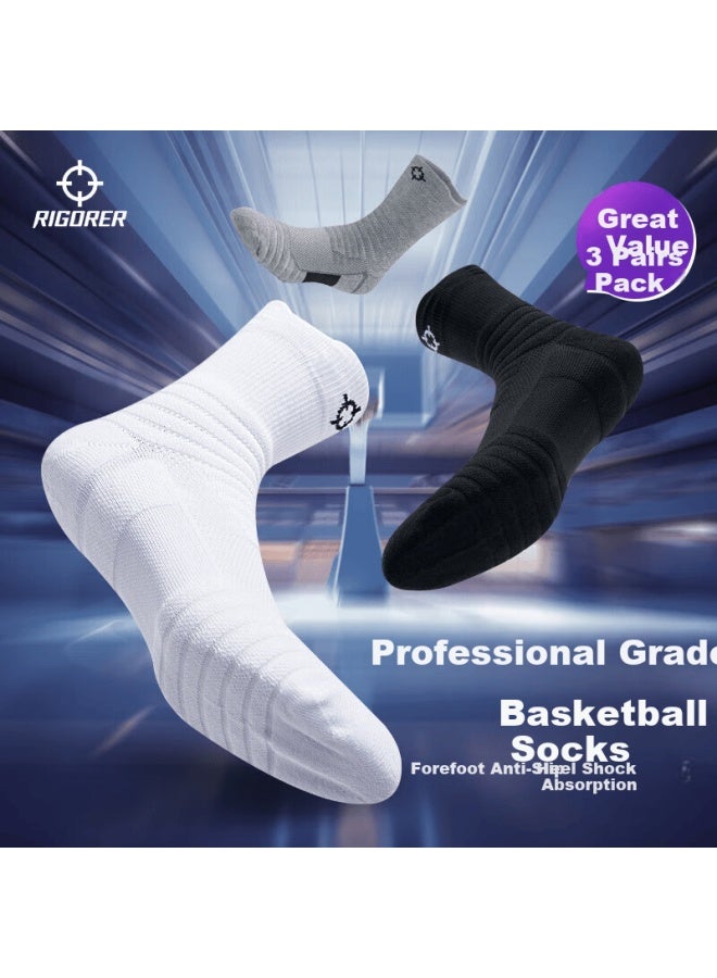 Rigorer Performance Sports Socks Uni Basketball Socks Towel Bottom Sweat-absorbing Shock-absorbing Running Badminton Socks - Image 2