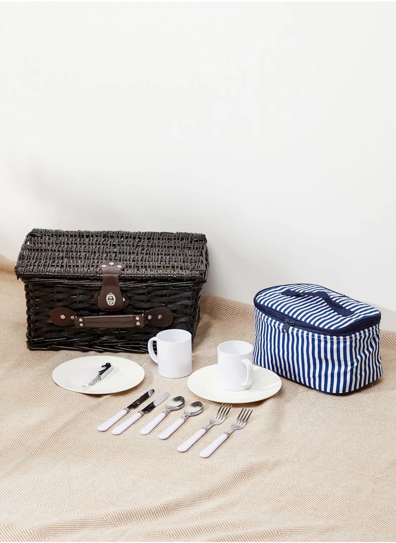 Ayra Handmade Picnic Basket Set With Cutlery